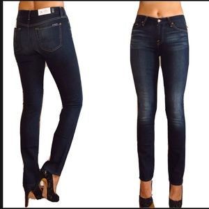 7 For All Mankind Straight Leg High Waist Jeans Size 24 New